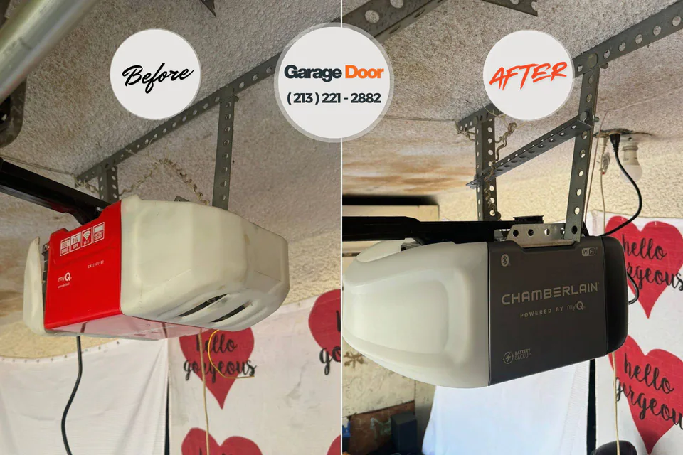 Before and after: garage door repair Chicopee, MA
